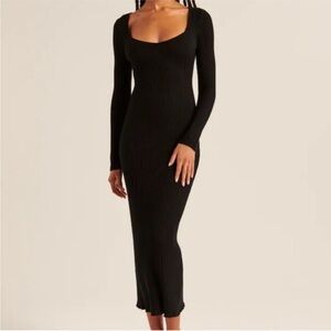 Abercrombie and Fitch midi sweetheart sweater black dress
